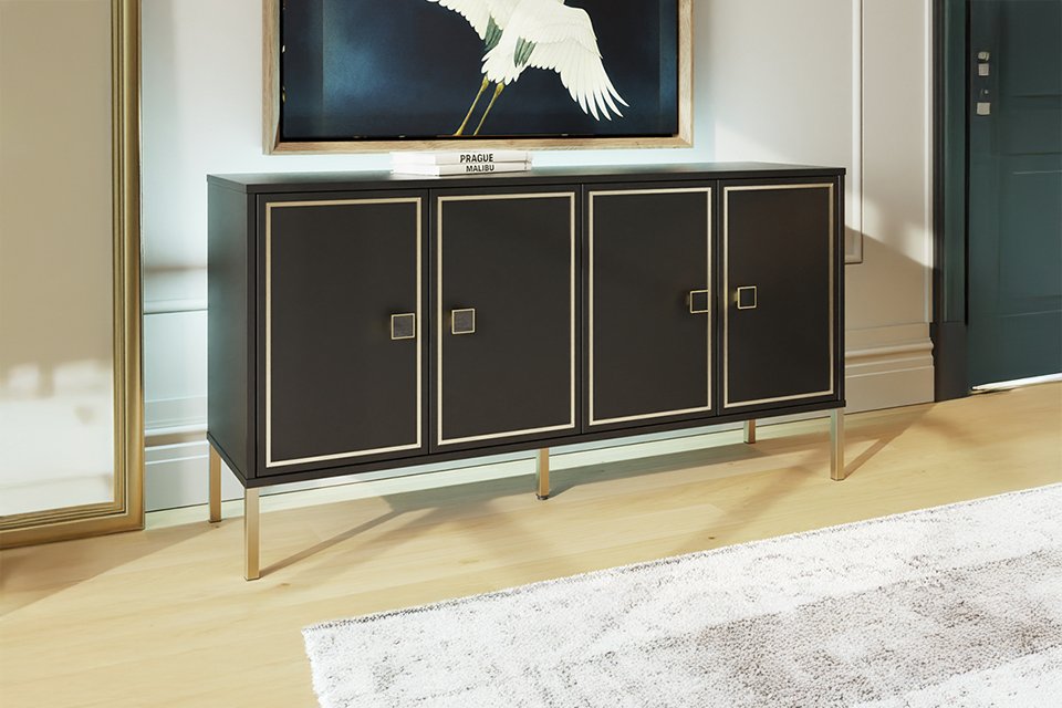Frank Olsen Mia 4 Door Sideboard - Black.